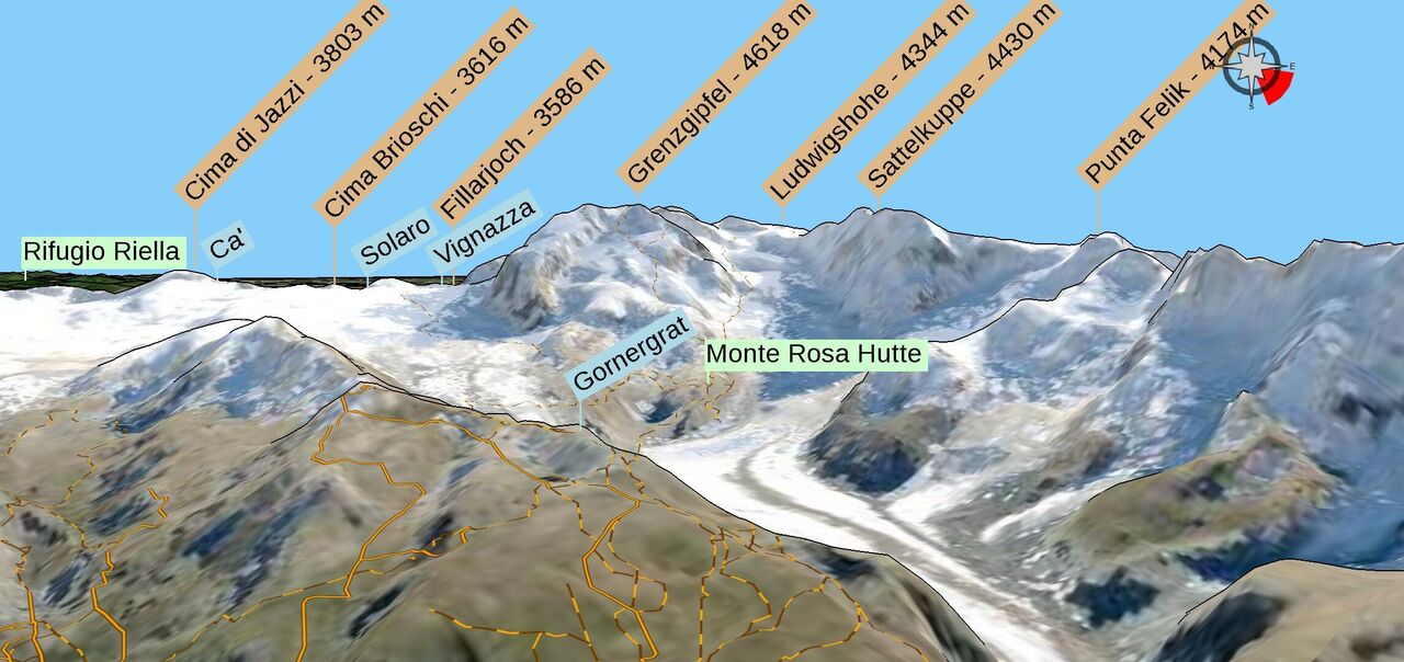 Monte Rosa and the Gorner Glacier